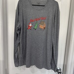 Brooks‎ Running Run Merry Christmas Long Sleeve Tee Gray Size XXL 2x